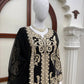 Black Cross Stitch Kurti Palazzo Set