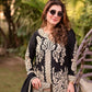 Black Cross Stitch Kurti Palazzo Set