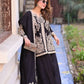 Black Cross Stitch Kurti Palazzo Set