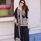 Black Cross Stitch Kurti Palazzo Set