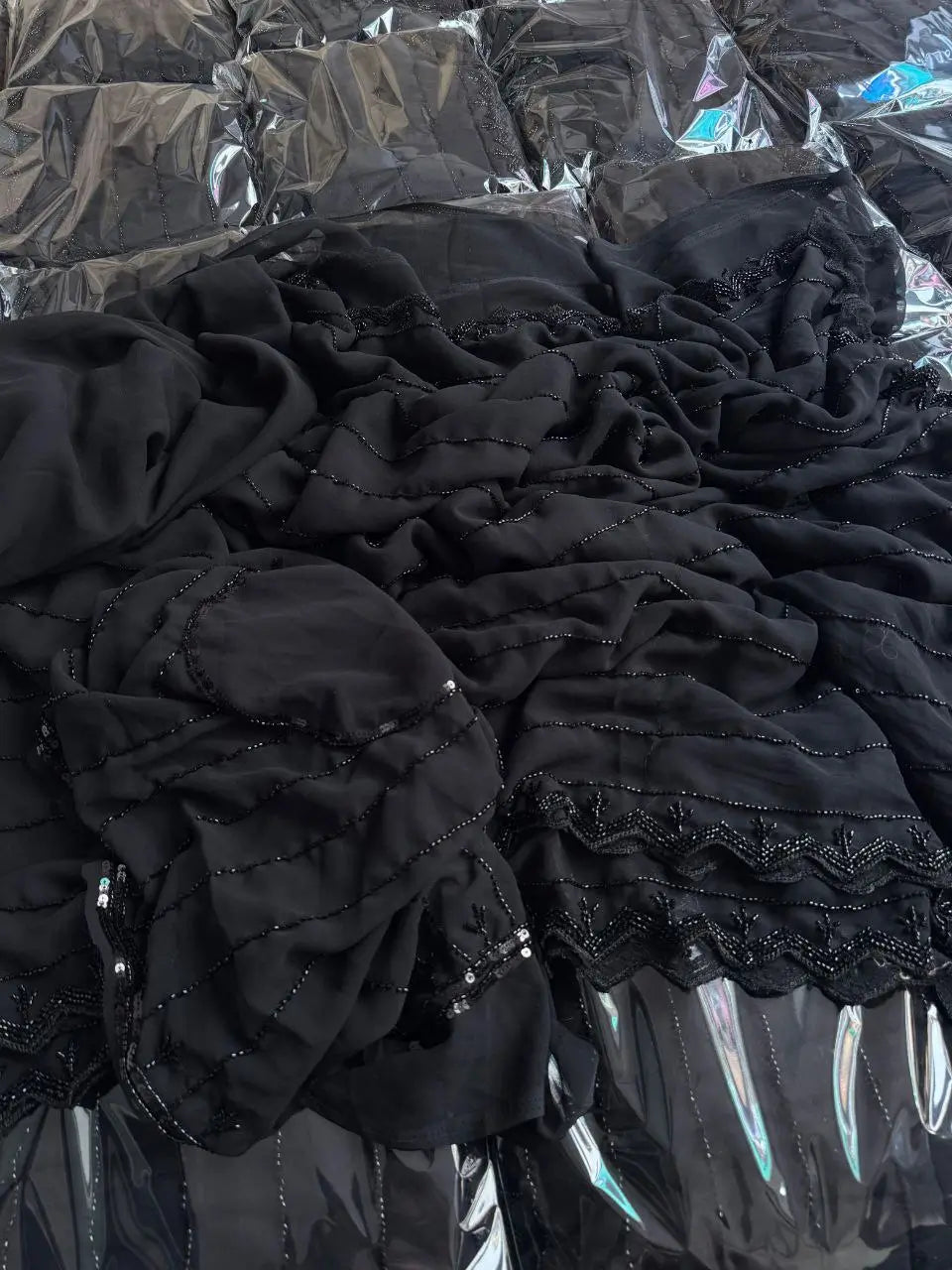 Black Elegance Handwork Party Wear Saree