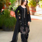Black Embroidered Kurta Farshi Pant Set