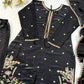 Black Embroidered Kurta Farshi Pant Set