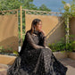 Black Faux Blooming Sequined Anarkali Suit with Dupatta