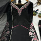 Black Floral Embroidered Kurti Set