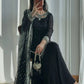 Black Georgette Kurta Palazzo Set with Pearls