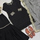 Black Georgette Kurta Palazzo Set with Pearls