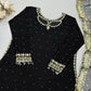Black Georgette Kurta Palazzo Set with Pearls