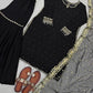 Black Georgette Kurta Palazzo Set with Pearls