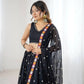 Black Georgette Mirror Work Lehenga Set with Dupatta
