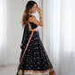 Black Georgette Mirror Work Lehenga Set with Dupatta