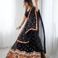 Black Georgette Mirror Work Lehenga Set with Dupatta