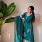 Black Gold Embroidery Gharara Set with Dupatta