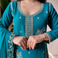 Black Gold Embroidery Gharara Set with Dupatta