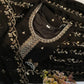 Black Gold Embroidery Gharara Set with Dupatta