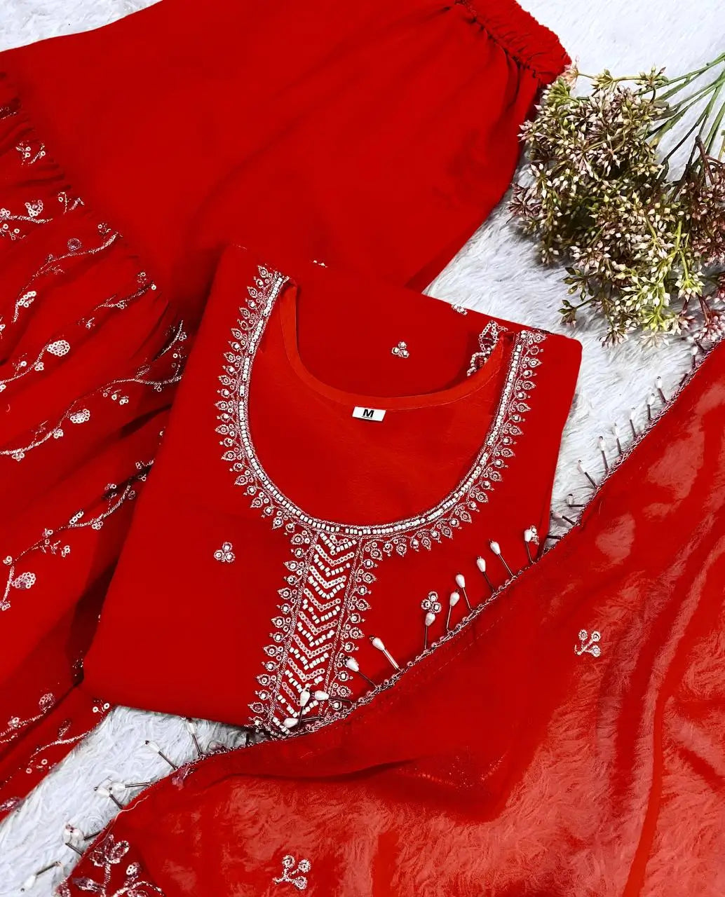 Black Gold Embroidery Gharara Set with Dupatta