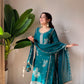 Black Gold Embroidery Gharara Set with Dupatta