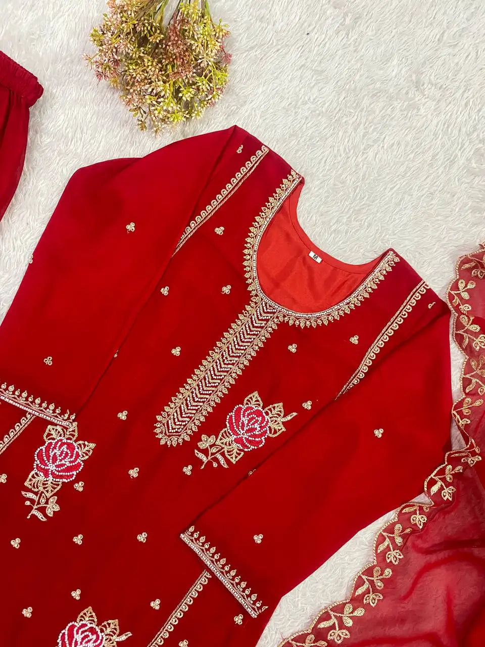 Black Gold Embroidery Gharara Set with Dupatta