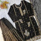 Black Gold Embroidery Gharara Set with Dupatta