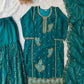 Black Gold Embroidery Gharara Set with Dupatta