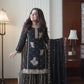 Black Gold Embroidery Gharara Set with Dupatta