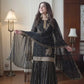 Black Gold Embroidery Gharara Set with Dupatta
