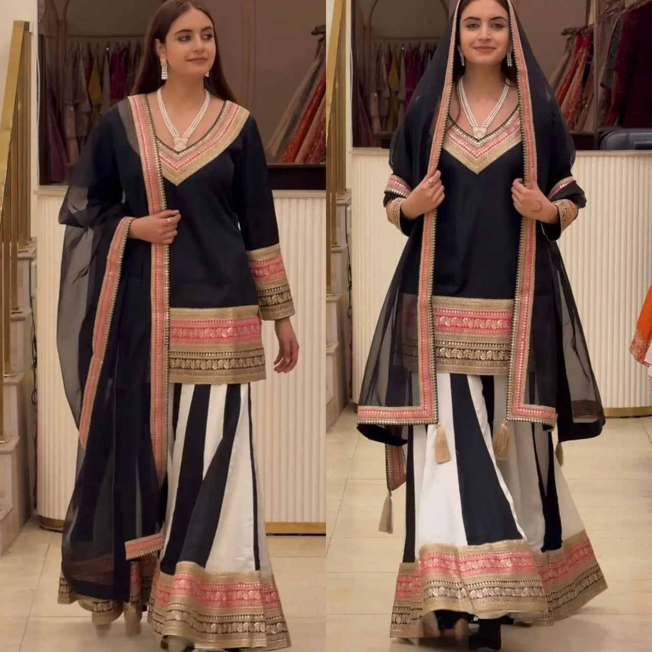 Black Ivory Panel Sharara