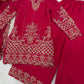 Black & Pink Georgette Embroidered Sharara Set