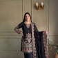 Black & Pink Georgette Embroidered Sharara Set