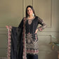Black & Pink Georgette Embroidered Sharara Set