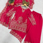 Black & Pink Georgette Embroidered Sharara Set