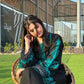 Black Pure Cotton Embroidered Suit with Mirror Work, Pant & Dupatta – Ready to Wear