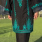Black Pure Cotton Embroidered Suit with Mirror Work, Pant & Dupatta – Ready to Wear