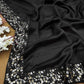Black Rangoli Silk Saree with Designer Sequence Embroidery and Thread Work