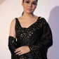 Black Rangoli Silk Saree with Designer Sequence Embroidery and Thread Work