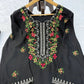 Black Rayon Kurta with Farshi Salwar Set