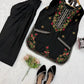 Black Rayon Kurta with Farshi Salwar Set
