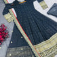 Black Sequin Scallop Anarkali