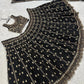 Black Sequin Zari Lehenga Set