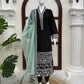 Black Threadwork Kurta Pant Set with Dupatta