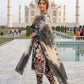 Black Tropical Print Muslin Embroidery Set