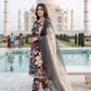 Black Tropical Print Muslin Embroidery Set