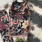 Black Tropical Print Muslin Embroidery Set