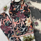Black Tropical Print Muslin Embroidery Set