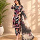 Black Tropical Print Muslin Embroidery Set
