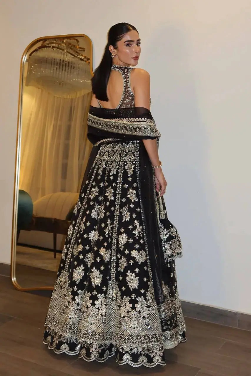 Black Zari Sequin Lehenga Set