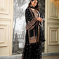 Black and Red Fendy Silk Sharara Suit Set for Festive and Occasion Wear