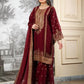 Black and Red Fendy Silk Sharara Suit Set for Festive and Occasion Wear
