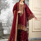 Black and Red Fendy Silk Sharara Suit Set for Festive and Occasion Wear