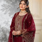 Black and Red Fendy Silk Sharara Suit Set for Festive and Occasion Wear